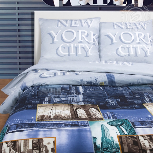 Нью-Йорк / Комплект 2-спальный с простыней Евро